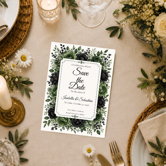 Humeurige Botanische Bruiloft Save The Date