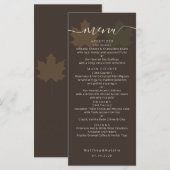 Humeurige Chocolade Terracotta Salie Bruiloft Boho Menu (Voorkant / Achterkant)