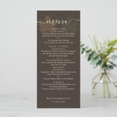 Humeurige Chocolade Terracotta Salie Bruiloft Boho Menu (Staand voorkant)