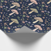 Humeurige Donkerblauwe Schimmel Naadloos Patroon Cadeaupapier (Hoek)