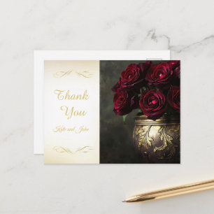 Humeurige Donkere Bloemige Bourgondische Rozen Gou Briefkaart