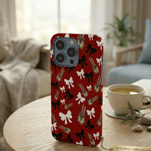 Humeurige Donkere Coquette Rode Kaars en Boog Hoes iPhone 15 Pro Case