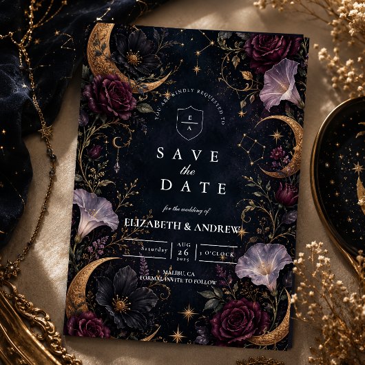Humeurige Donkere Hemelse Bruiloft Save The Date