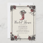 Humeurige Goth Western Rode Zwarte Rozen Bruidsmei Kaart (Voorkant)