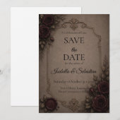 Humeurige Gotische Bruiloft Save The Date (Voorkant / Achterkant)