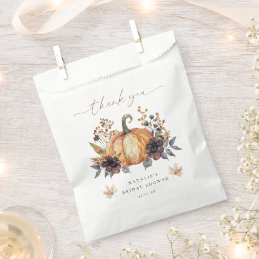 Humeurige herfst bloem bruiloft borrel bedankzakje (Geknipt)