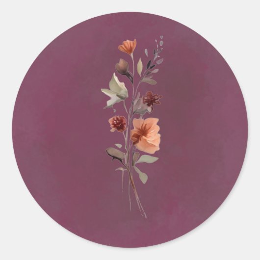 Humeurige herfst bloem sticker (Voorkant)