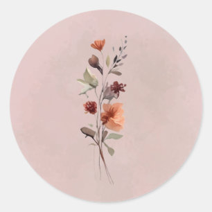 Humeurige herfst bloem sticker