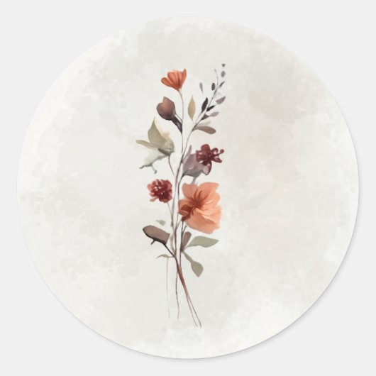 Humeurige herfst bloem sticker (Voorkant)