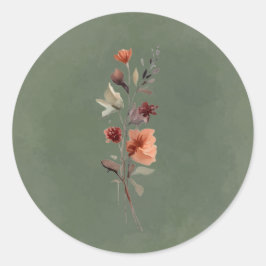 Humeurige herfst bloem sticker