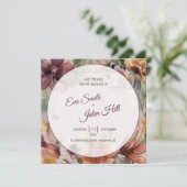 Humeurige Herfst Bloemige Bewaar de Datum Kaart (Staand voorkant)
