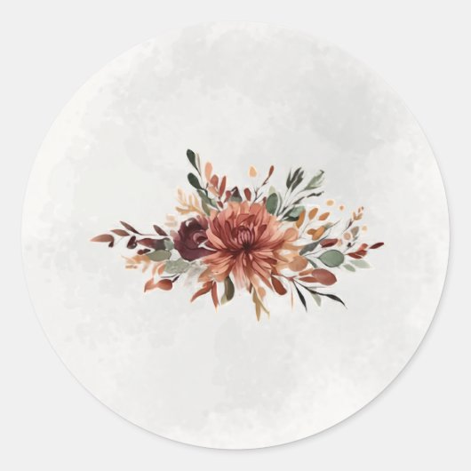 Humeurige Herfst Bloemige Envelope Zegel Sticker (Voorkant)