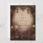 Humeurige Herfst Romantische Bruiloft Save The Date (Voorkant)