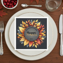 Humeurige Herfstkrans Familie Thanksgiving Servet
