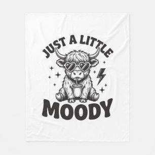 Humeurige Hoogland Koe Oude Gravure Shirt Ontwerp_ Fleece Deken
