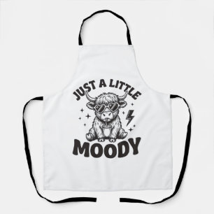 Humeurige Hoogland Koe Oude Gravure Shirt Ontwerp_ Schort