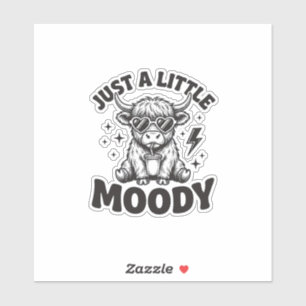 Humeurige Hoogland Koe Oude Gravure Shirt Ontwerp_ Sticker