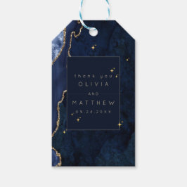 Humeurige marine hemelse trouw cadeaulabel