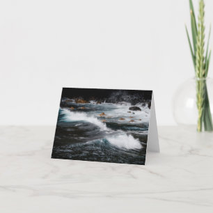 Humeurige oceaangolven, kunstfoto kaart