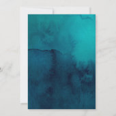 Humeurige Oceaans Watercolor Trouwreceptie Kaart (Achterkant)