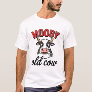 Humeurige Oude Koe Vintage Grappige Koe Shirt Ontw