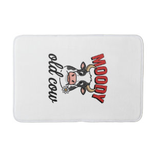 Humeurige Oude Koe Vintage Grappige Koe Shirt Ontw Badmat