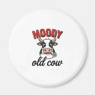 Humeurige Oude Koe Vintage Grappige Koe Shirt Ontw Magneet