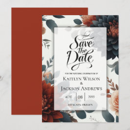 Humeurige Rustieke Herfst Bloemen Bruiloft Save The Date