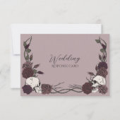 Humeurige Schedel Roos Mauve Bruiloft RSVP Save The Date (Voorkant)