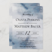 Humeurige Waterverfwas Bruiloftsinvitation Kaart (Voorkant / Achterkant)