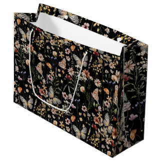 Humeurige Wildflower Vlinder Trouwcadeautas Groot Cadeauzakje