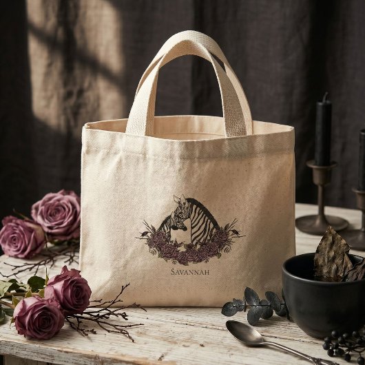 Humeurige Zebra Moeder en Baby Mini Tote Bag