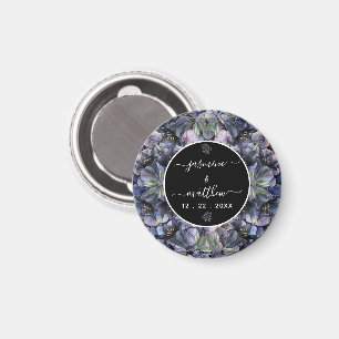 Humeurige Zwarte Bloemrijke Klassieke Koppelnamen Magneet