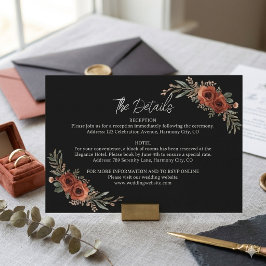 Humeurvolle Terracotta Bloemendetails Envelopkaart RSVP Kaartje