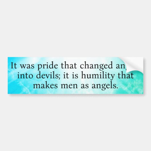 Humiliteit Bumpersticker (Voorkant)