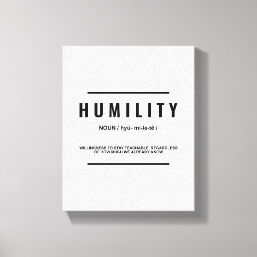 Humiliteitsdefinitie | Inspirerend Quote Wall Art Canvas Afdruk (Voorkant)