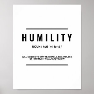 Humility Definition   Inspirational Quote Poster