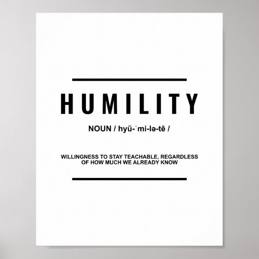 Humility Definition | Inspirational Quote Poster (Voorkant)