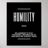 Humility Motivatie Quote Poster (Voorkant)