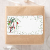 Humingbird Swirl-kerstcadeautjes Labels (Insitu)