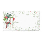 Humingbird Swirl-kerstcadeautjes Labels (Voorkant)