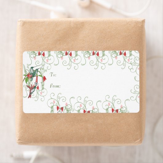  Humingbird Swirl-kerstcadeautjes Labels (Insitu)