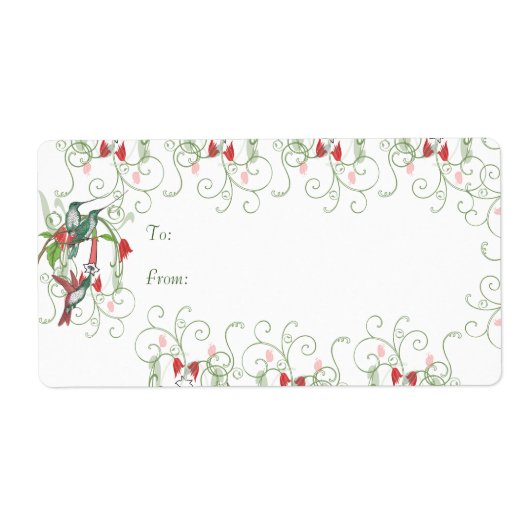 Humingbird Swirl-kerstcadeautjes Labels (Voorkant)
