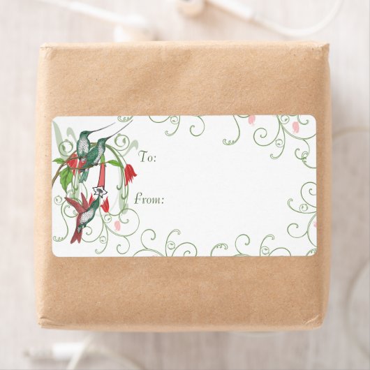  Humingbird Swirl-kerstcadeautjes Labels (Insitu)