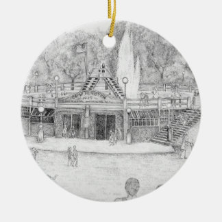 Humiston Pool Voordat Fontein Verwijderd Ornament