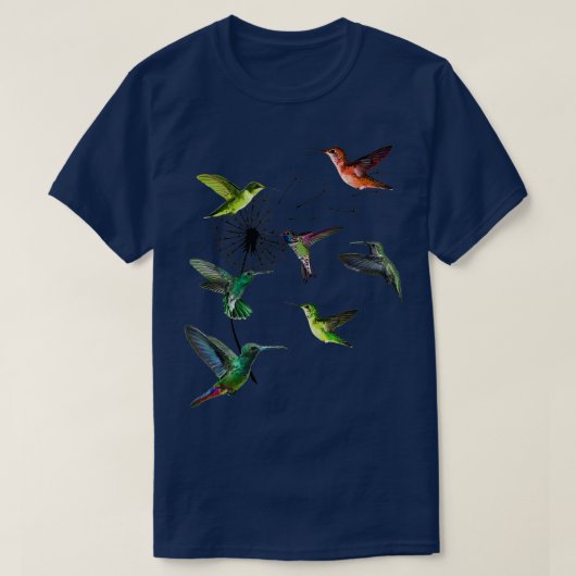 Hummbingbird Dandelion Humminbird Hummingbird Bird T-shirt (Design voorkant)