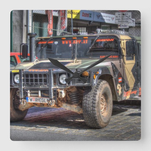 Hummer H1 Vierkante Klok (Voorkant)