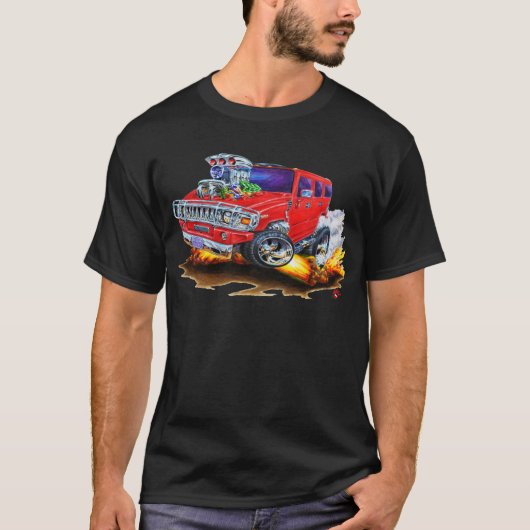 Hummer H2 Red Truck T-shirt (Voorkant)