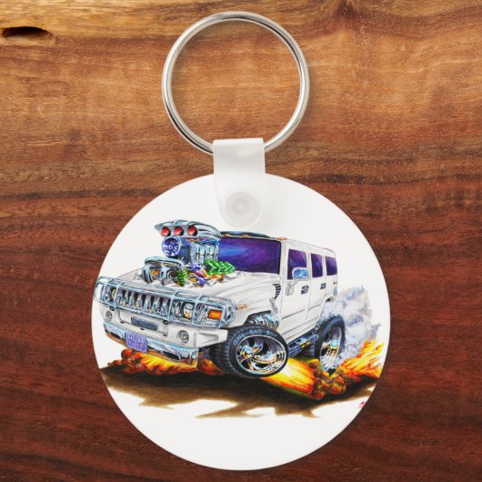 Hummer H2 WhiteTruck Sleutelhanger (Voorkant)