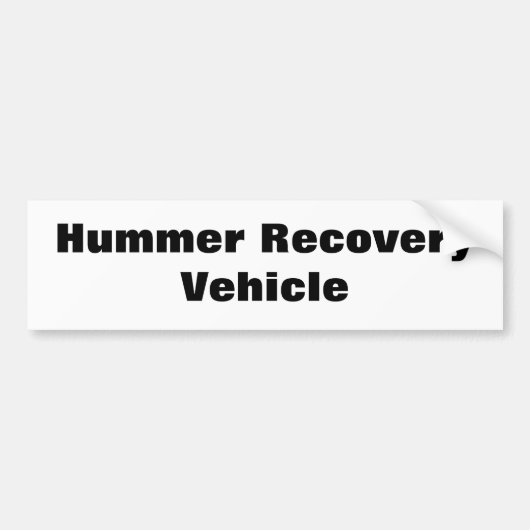 Hummer-herstelvoertuig Bumpersticker (Voorkant)